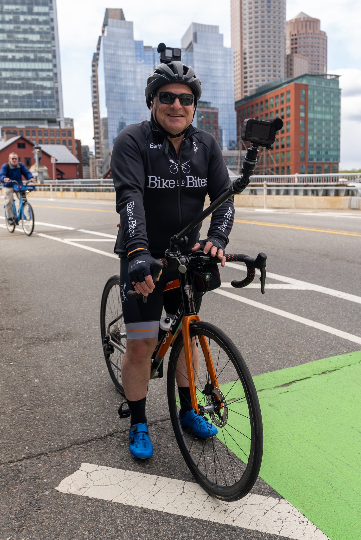 Bike to Bites Garrett Bess production photo in Boston 2022